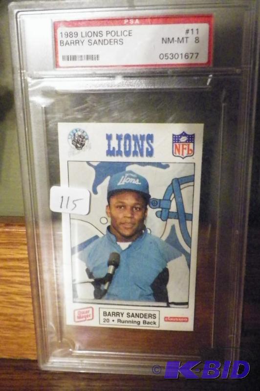 1989 Lions Police Barry Sanders Graded Rookie Card