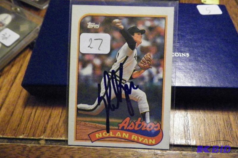 1989 Topps Nolan Ryan Autographed Card with COA