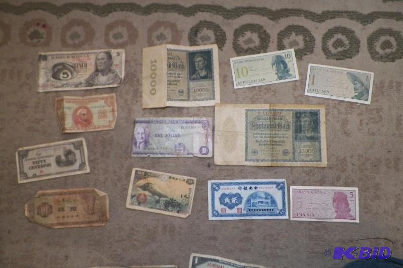 12 Old Foreign Bank Notes