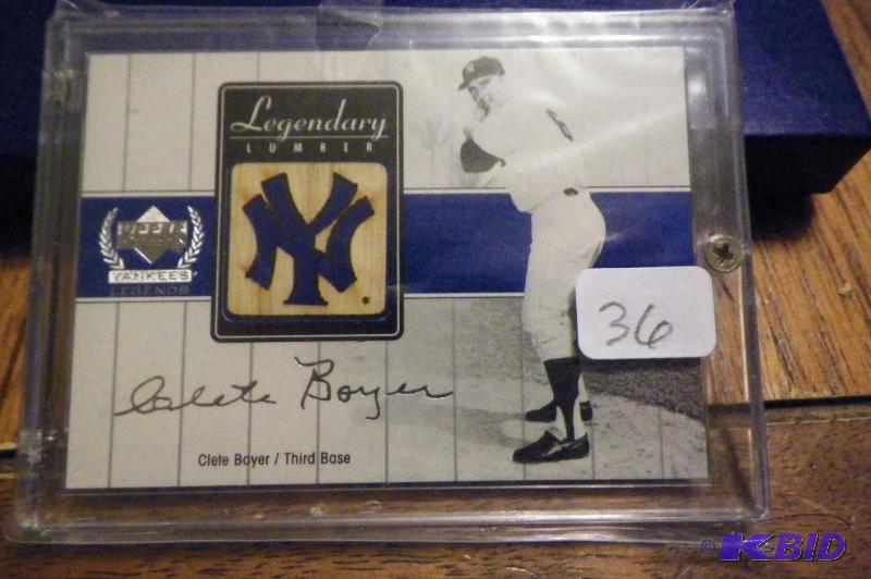 Clete Boyer Yankee Legends Bat Card