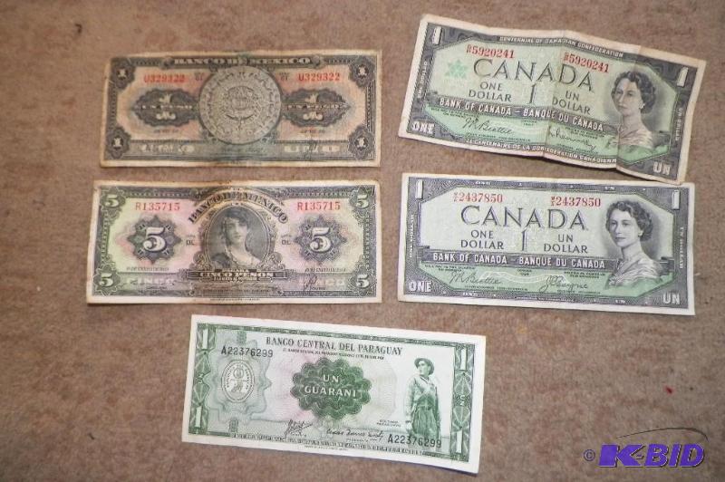 5 Foreign Bank Notes