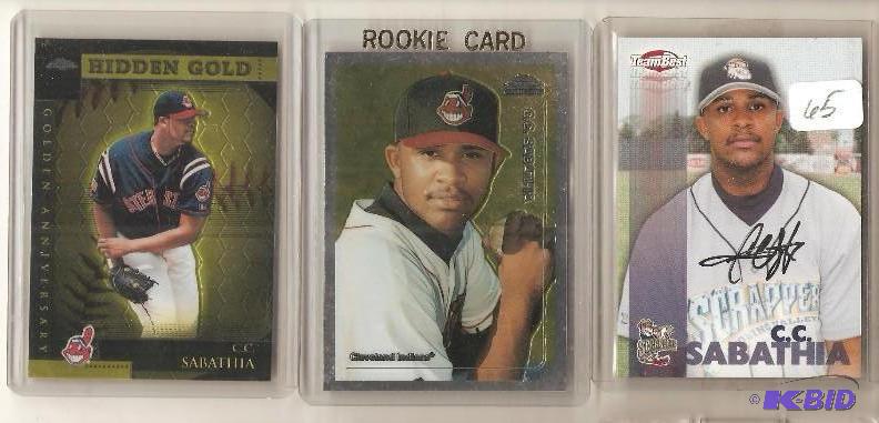 C.C. Sabathia Autographed Card and 2 Rookie Cards