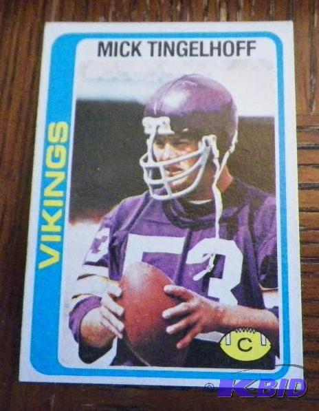 1978 Mick Tingelhoff Card - 2015 Hall of Fame