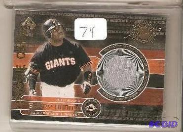 2001 Barry Bonds Game Worn Jersey Card