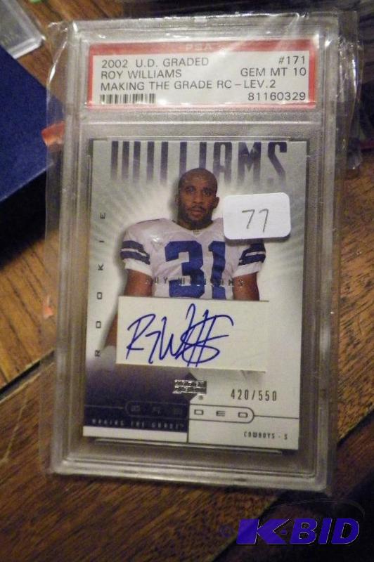 2002 Upper Deck PSA 10 Roy Williams Autographed Card