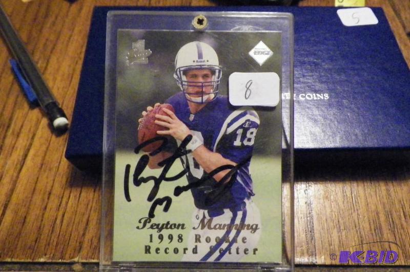 Very Rare Peyton Manning 1998 Rookie Setter Card Autographed by Peyton Manning.  Hard card to pull from a pack