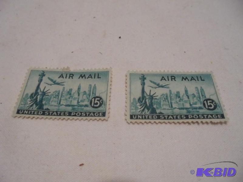 Vintage used 15 cent Air Mail stamps. &nbsp...