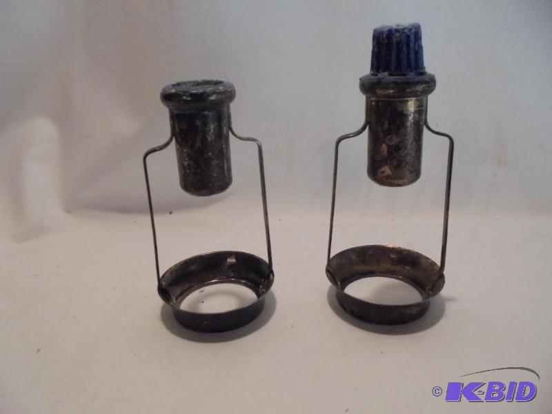 Pair of silver&nbspplate&nbspcandle holders...