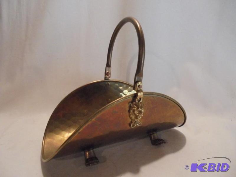 12 inch Brass kindling holder, small. &nbsp...