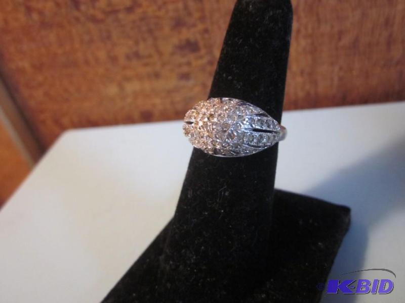 Size 7 Sterling Silver and Cubic Ziconia ring...