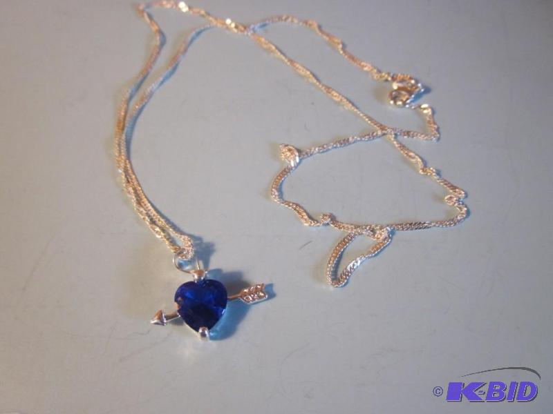 Sterling Silver necklace with blue&nbspstone...