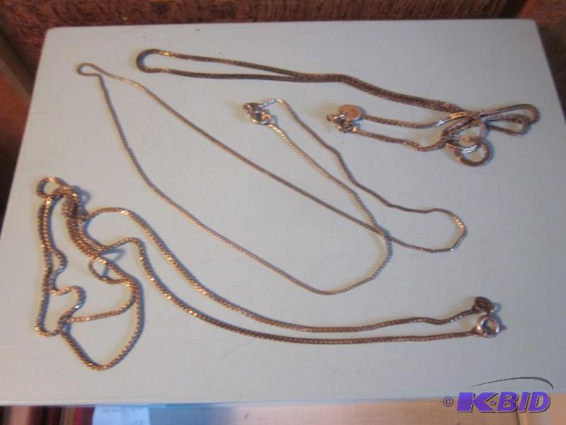 Lot of (3) Sterling Silver chain necklaces. &...