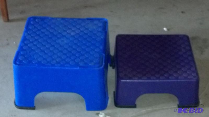 Set of 2 heavy plastic stackable step stools....