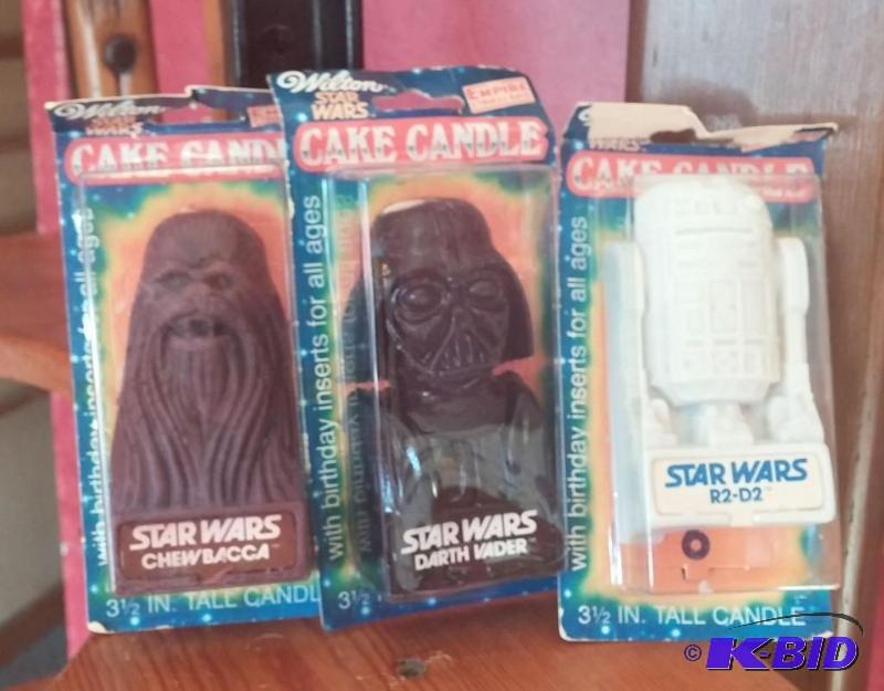 VINTAGE STAR WARS CANDLES, CHEWBACCA, DARTH V...