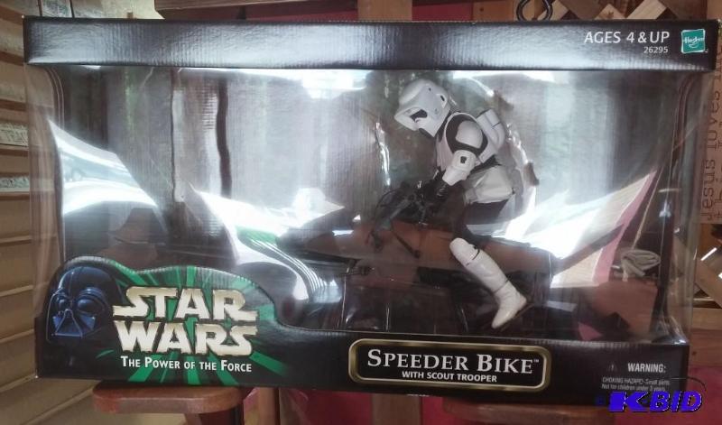 STAR WARS 12IN BIKER SCOUT WITH SPEEDER BIKE....