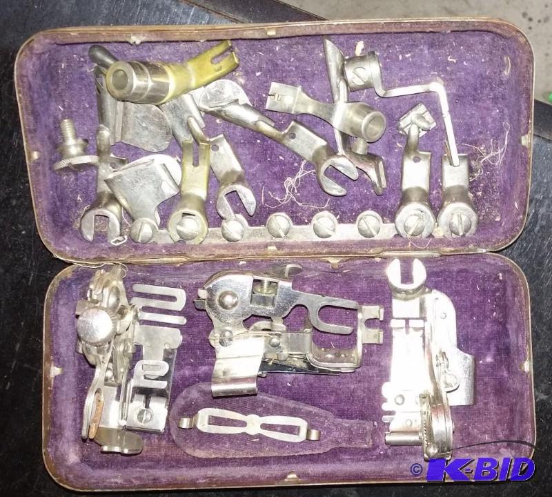 Large lot of Vintage White Sewing Machine Fee...