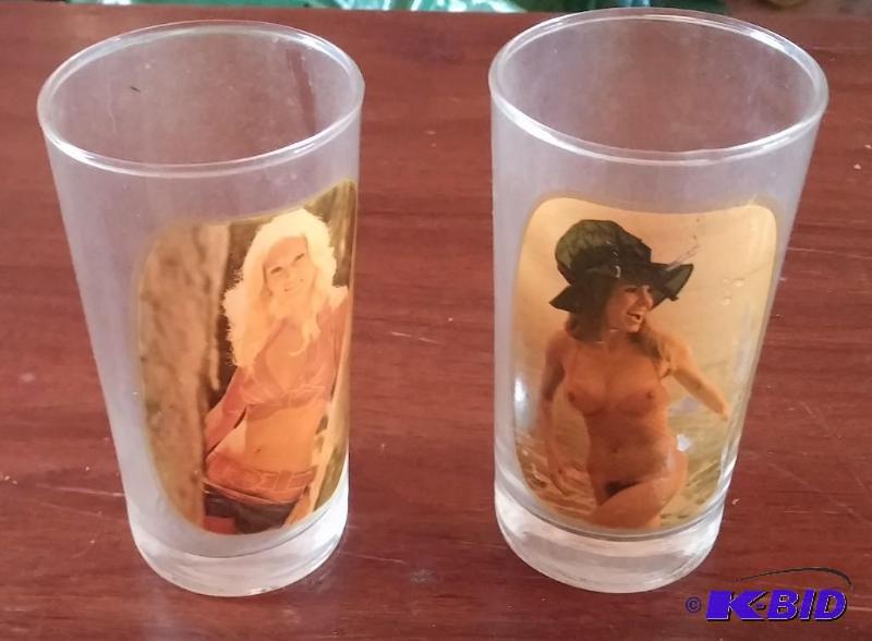 2 Vintage High Ball Glasses With Girls that a...