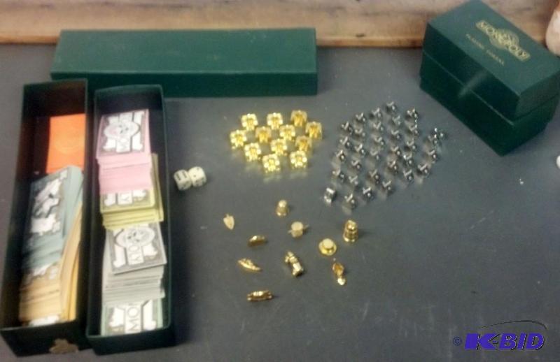 Monopoly 24Kt GOLD Franklin Mint Pieces. Comp...