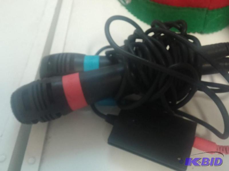 lot 12 image: Lot of 2 Singstar Blue Red PS2 PS3 USB Microp...