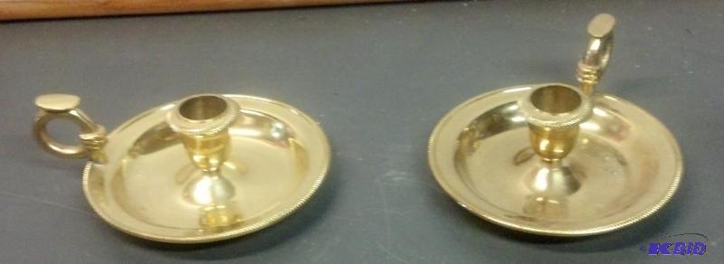 lot 48 image: Set of brass Candle Holders...