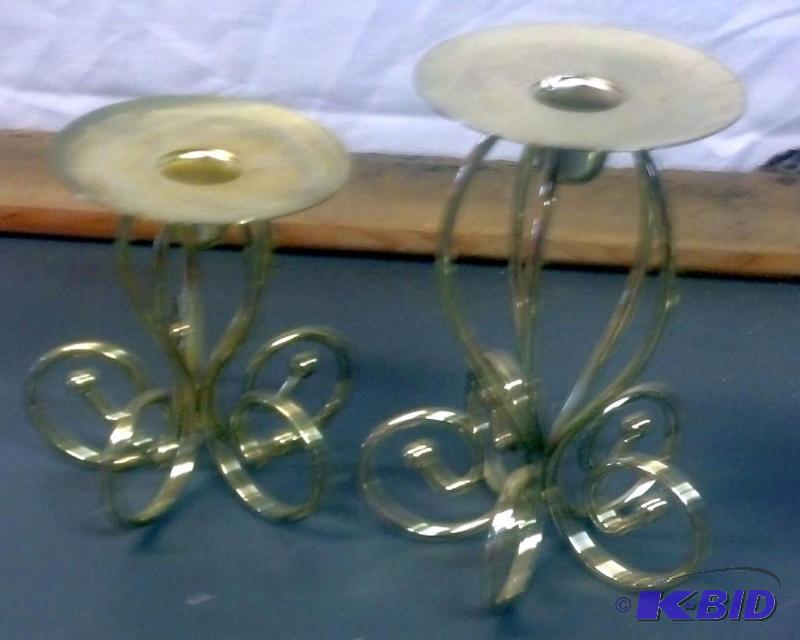 lot 50 image: Set of brass Candle Holders...