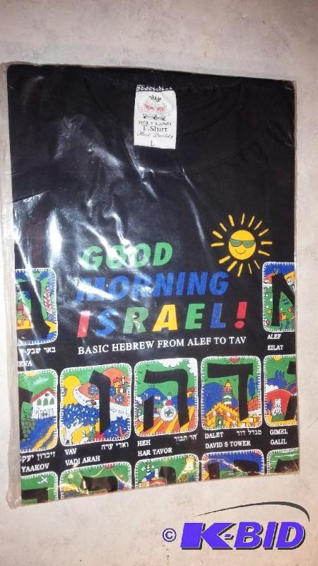 lot 55 image: Size Large Hebrew Alphabet T-Shirt New in Pac...