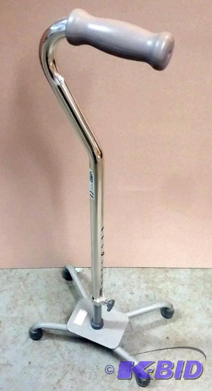 lot 75 image: Adjustable cane with 4 legs...