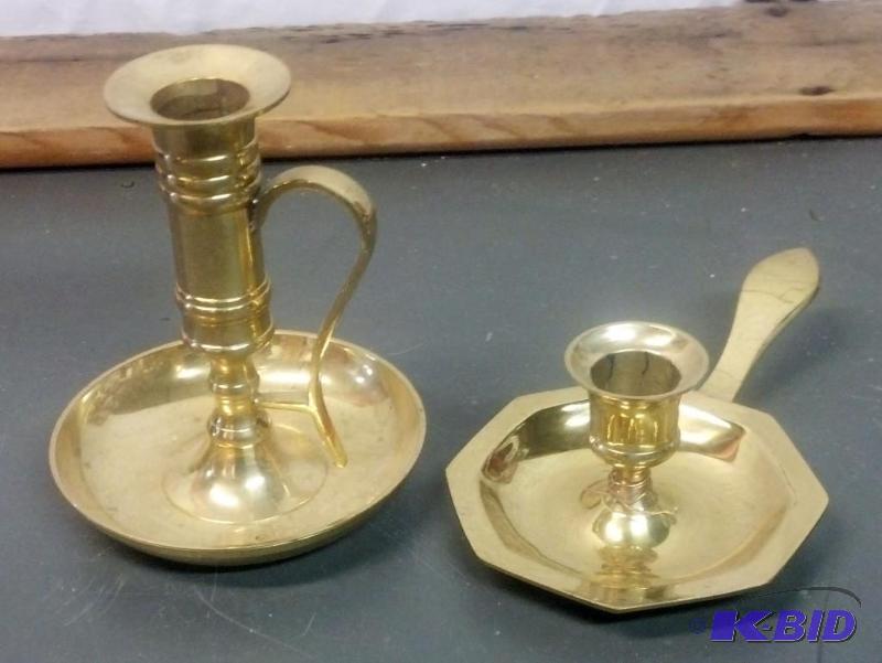 lot 92 image: Set of brass Candle Holders...