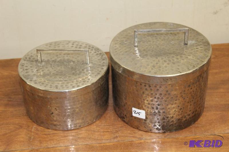 Pair of Stamped Metal Containers&nbsp  One h...