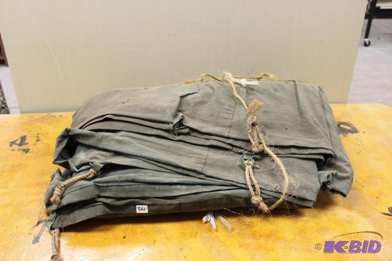 Canvas Army Tent  Unknown Condition &nbsp- h...
