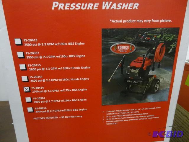 Troy Bilt brand pressure washer. Model FS2041...