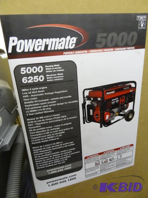 Power mate 5000 portable generator. 5000 runn...
