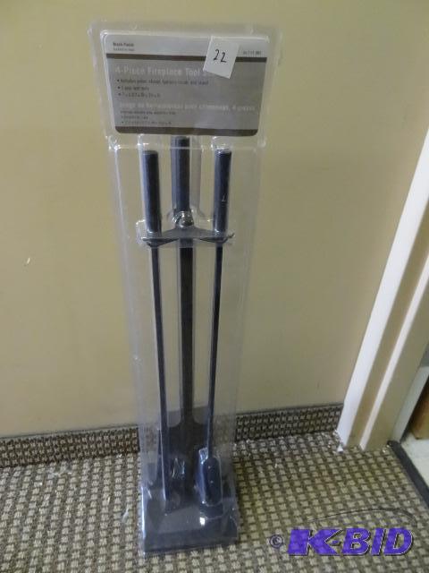 Black finish 4 piece fire place tool set...