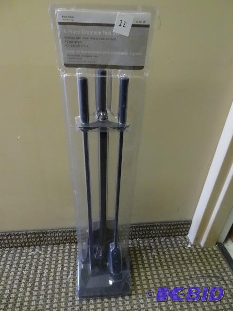 Black finish 4 piece fire place tool set...
