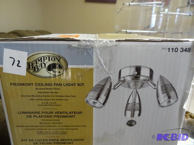 Hampton Bay ceiling fan light kit. 110348...