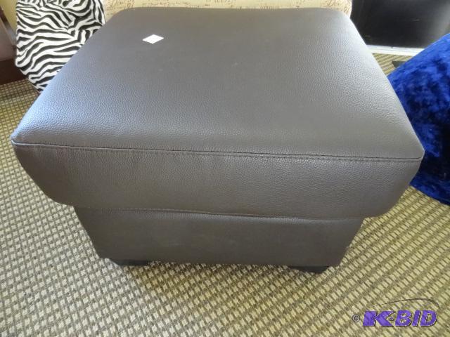 Leather foot stool. 24 x 22 x 18...