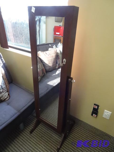 Womens jewelry case and floor standing mirror...