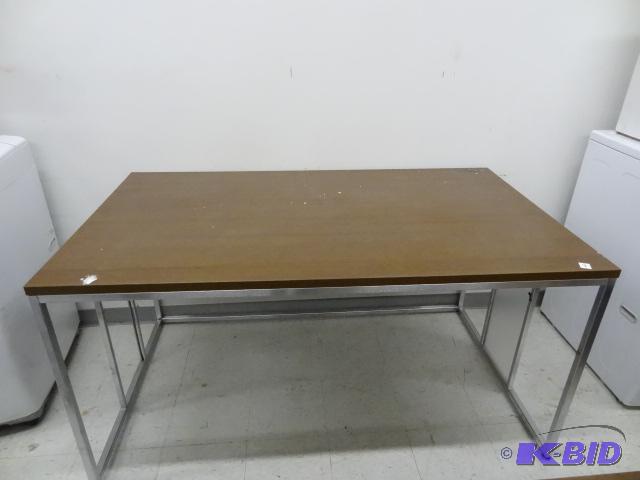 Metal framed table. Laminate top. 63 x 36 x 3...