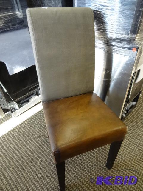 Wood framed chair. Leather seat...