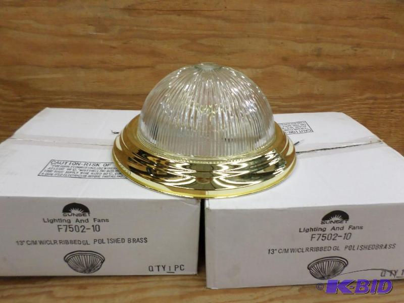(2) New Sunset 13&quot Polished Brass Clear ...
