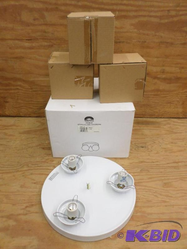 (4) New 3-Light 15&quot White Glass Globe Fi...