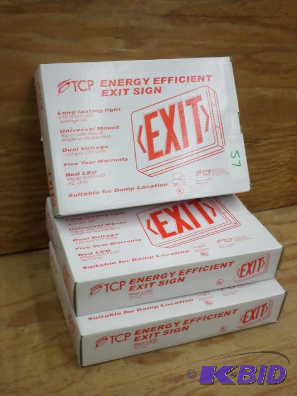(3) New TCP 120277Volt Red LED Emergency Exi...