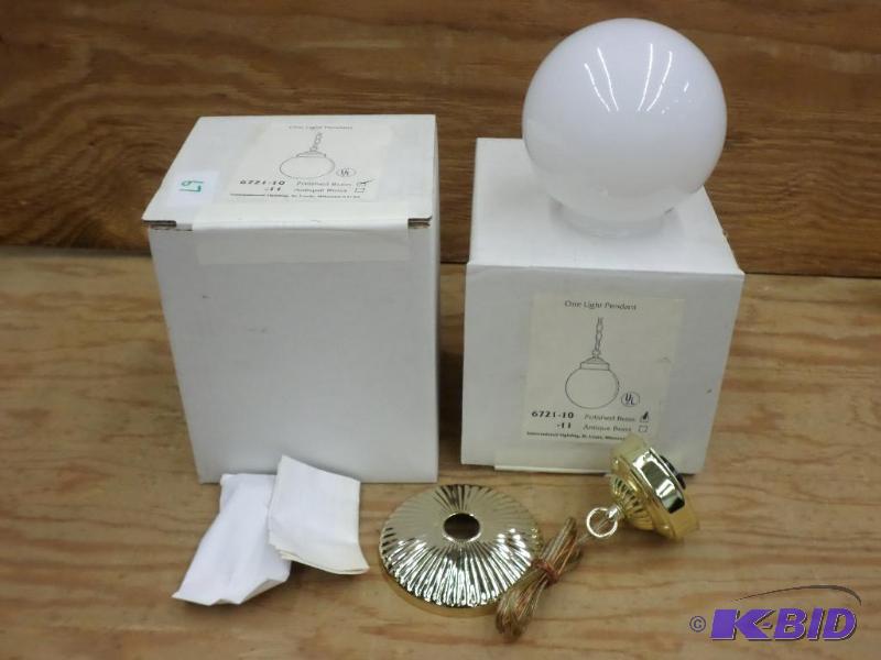 (2) New Polished Brass 1-Light Pendants...