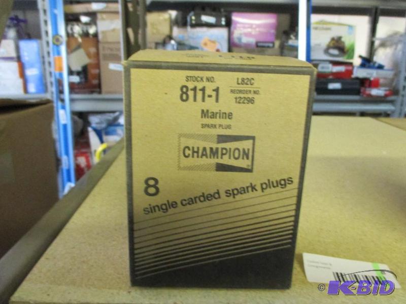 Box of new champion spark plugs, L82C...