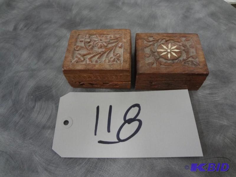 2 Small Wood Boxes