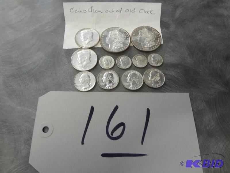 Lot of Coins from Face of old Clock