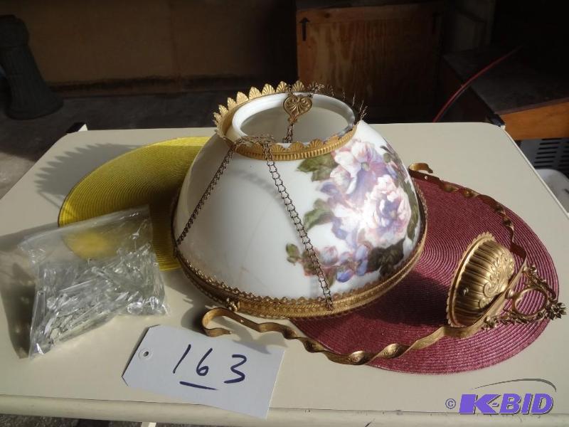 Very Old Painted Lamp wCrystals