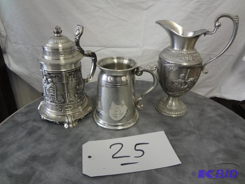(3) Pewter Pieces