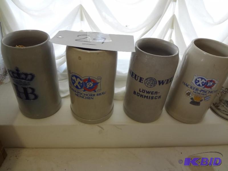 (4) German Beer Mugs