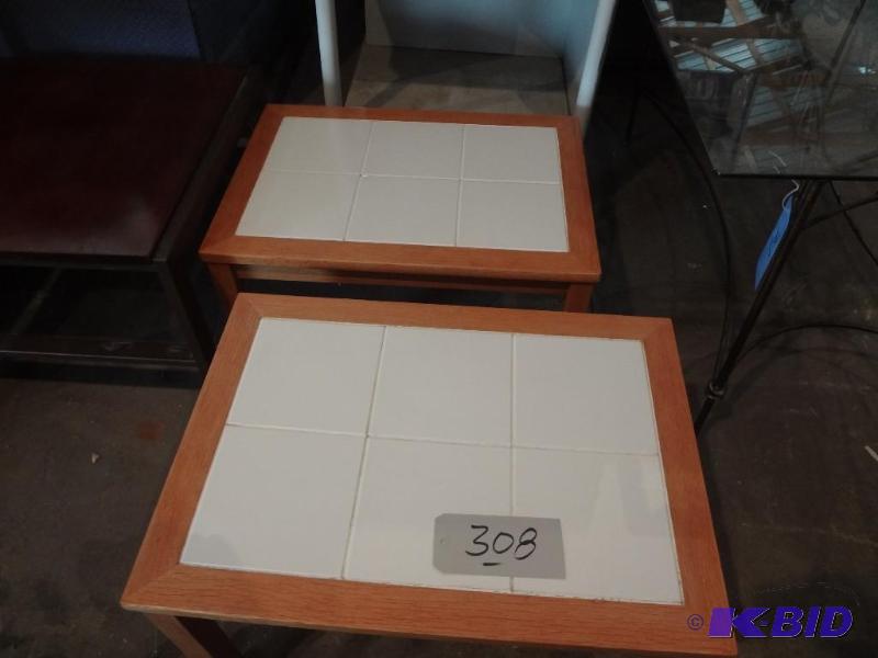 Pair of Tike Topped Tables